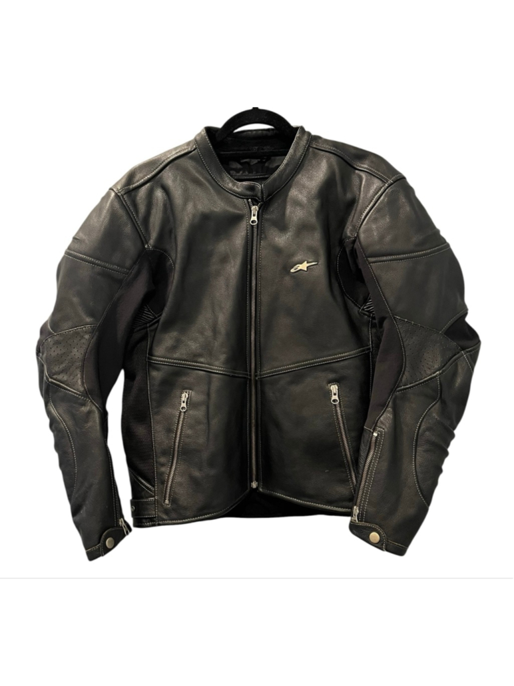 Alpinestars TZ-1 Reload Perforated Black Leather Motorcycle Jacket Size Small